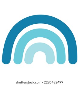 Blue boho rainbow. Vector illustration