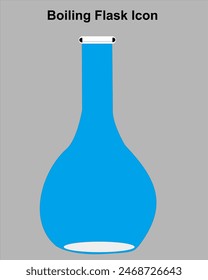 blue boiling flask icon template, one of the laboratory equipment