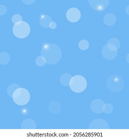 Fondo abstracto de bokeh azul con luces de patrón ininterrumpido. Ilustración vectorial para diseño de tarjeta, banner.