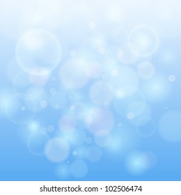 Blue bokeh abstract light background. Vector illustration.