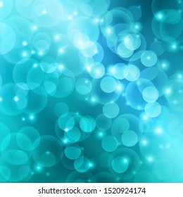Blue bokeh abstract light background. Vector illustration
