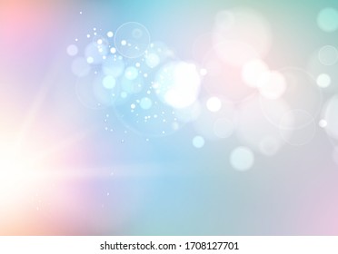 Blue bokeh abstract light background. Vector illustartion.