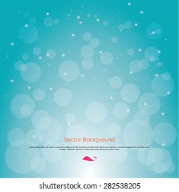 Blue bokeh abstract light background. Vector illustration