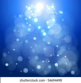 blue bokeh abstract light background. Vector illustration