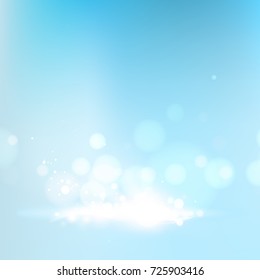 Blue bokeh abstract light background. Vector illustartion.