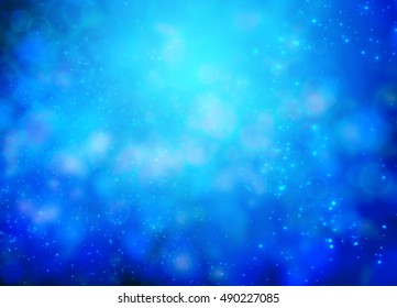 Blue bokeh background for Christmas design, vector