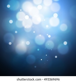 blue bokeh background created by lights, vector illustration