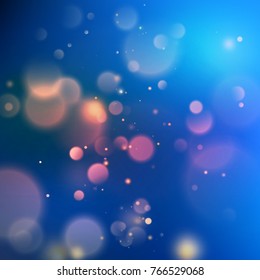 Blue with bokeh background created by neon lights. And also includes EPS 10 vector