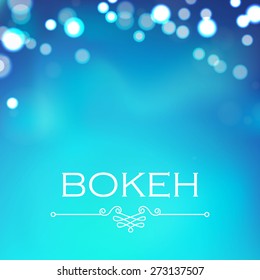 Blue bokeh background.  Vector illustration