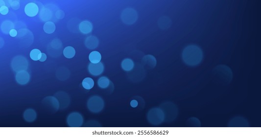 Blue bokeh, blurred background with sparkling lights, blurry glitter effect. Bright soft abstract background.