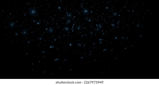 Blue bokeh light background. Glitter effect with particles. Magic dust. Glitter blur texture.