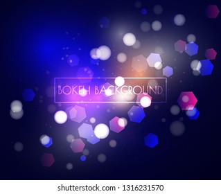 Blue Bokeh lights and glitter background Vector

