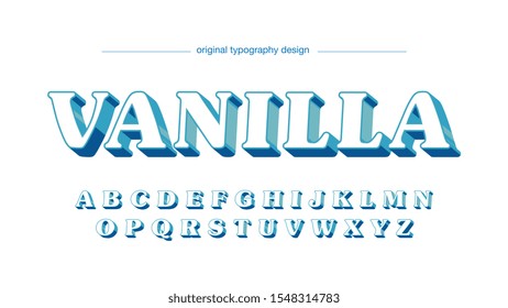 Blue Bold 3D Colorful Shadows Artistic Font Typography Design