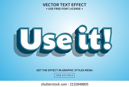 Blue bold 3D editable text effect template