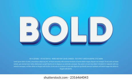 Blue bold 3d editable text effect