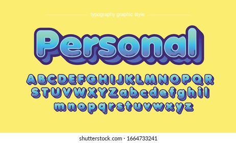 Blue Bold 3D Sans Serielle künstlerische Schriftarttypografie