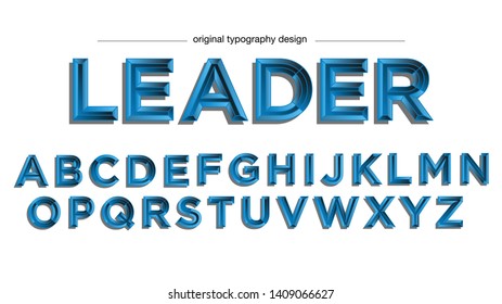 Blue Bold Typography Font Design