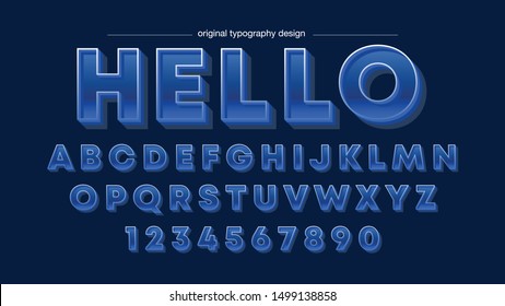 Blue Bold Vintage Artistic Font Typography Lettering