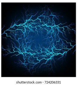 blue bolt vector, thunderbolt, abstract