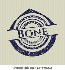 Blue Bone rubber stamp with grunge texture