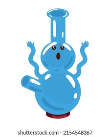personaje cómico de bong kawaii azul