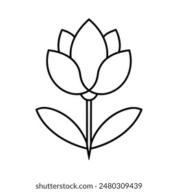 Blue bonnet flower line art  icon