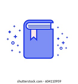 Blue book with bookmark minimal