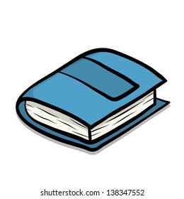 blue book, cartoon vector and illustration / isolated on white background.