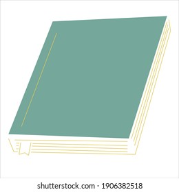 Blaues Buch mit einem Lesezeichen zwischen den Seiten mit einem Platz für Informationen über das Buch selbst geschlossen