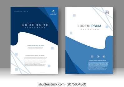 Blue Book cover design modern. Annual report. Brochure template, catalog. Simple Flyer promotion. magazine. Vector illustration