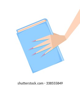 blue book in a the hand
