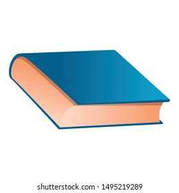 Blue book icon. Cartoon of blue book vector icon for web design isolated on white background