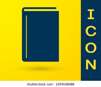 Blue Book icon isolated on yellow background.  Vector Illustration