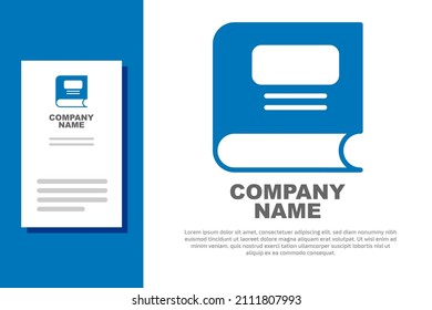 Blue Book icon isolated on white background. Logo design template element. Vector