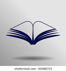 Blue Book icon isolated on a gray background