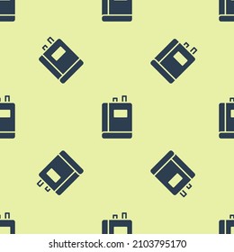 Blue Book icon isolated seamless pattern on yellow background.  Vector