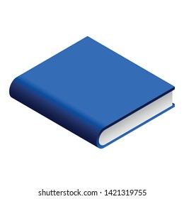 Blue book icon. Isometric of blue book vector icon for web design isolated on white background