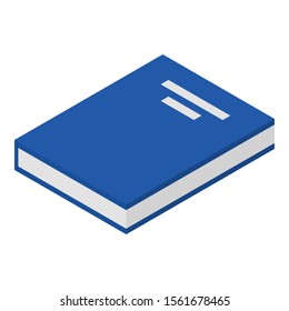 Blue book icon. Isometric of blue book vector icon for web design isolated on white background