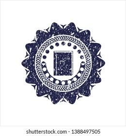 Blue book icon with rubber seal texture