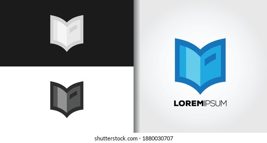 Blue Book Logo Set Idea Template Stock Vector (Royalty Free) 1880030707 ...