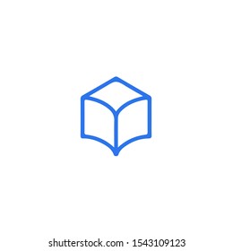 Blue book logotype, icon, vector illustration
