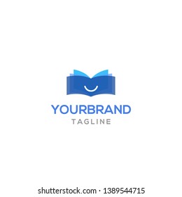blue Book smile logo template