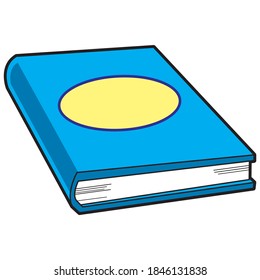 blue book vector illustration,isolated on white background for education,top view