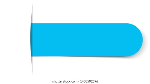 blue bookmark vector banner with shadow