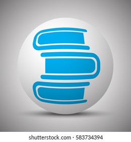Blue Books icon on white sphere