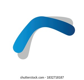 Blue boomerang with shadow or two boomerangs