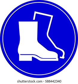 Blue boots required lab safety sign