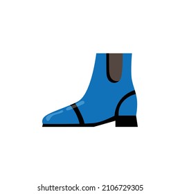 Blue boots. This fashion-themed vector illustration can use for icons, logos, stickers, patches, labels, signs, badges, certificates, or flayer decorations.