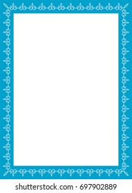 Blue border art picture frame vector vintage