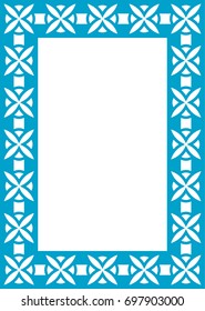 Blue border art picture frame vector vintage